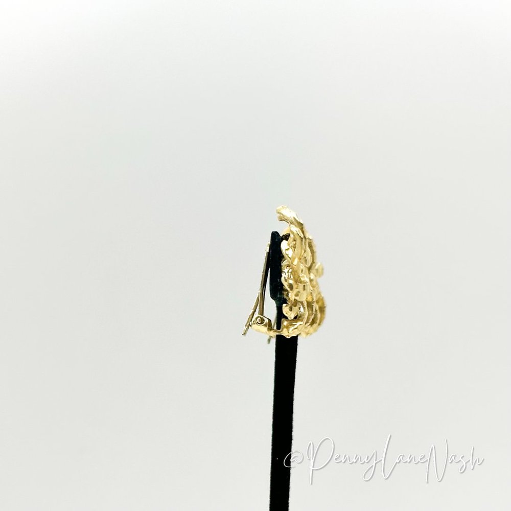 Vintage Gold Firework Cluster Clip On Earrings - Picture 3 of 6
